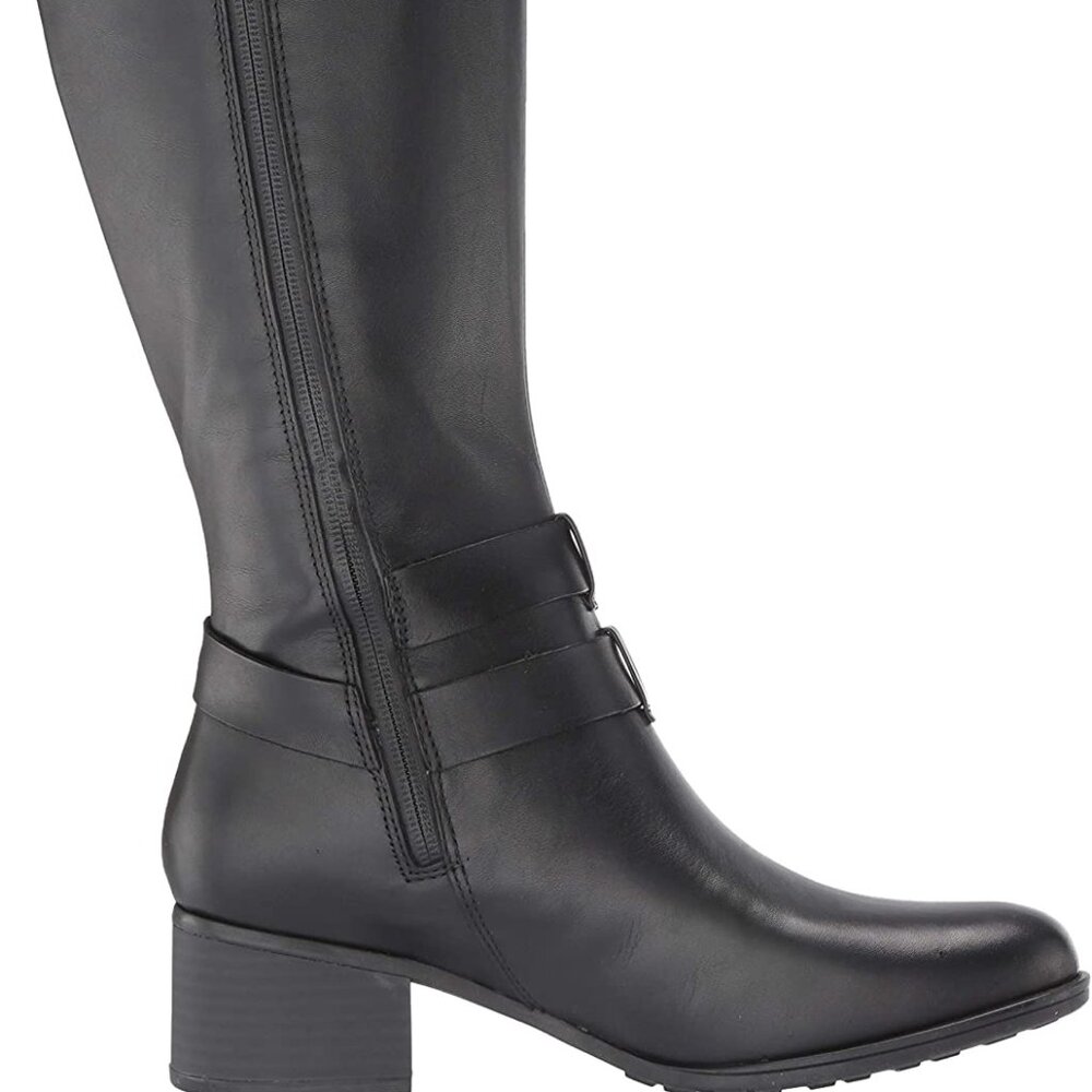 NWB Naturalizer Women's Dale Black WP Leather Knee High Boots sz 8 - Picture 3 of 12